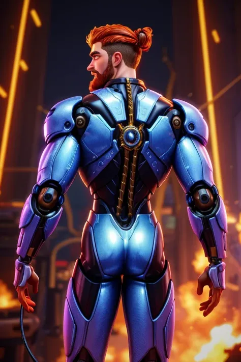  Male Cyborg with shiny mechanical parts,  intricate mechanical details ,  shiny mechanical joints , Cable, Cable,  science fiction,  portrait of a gunshot to the head,  upper chest , futuristic fantasy background, elegant futuristic design ,  looking at t...