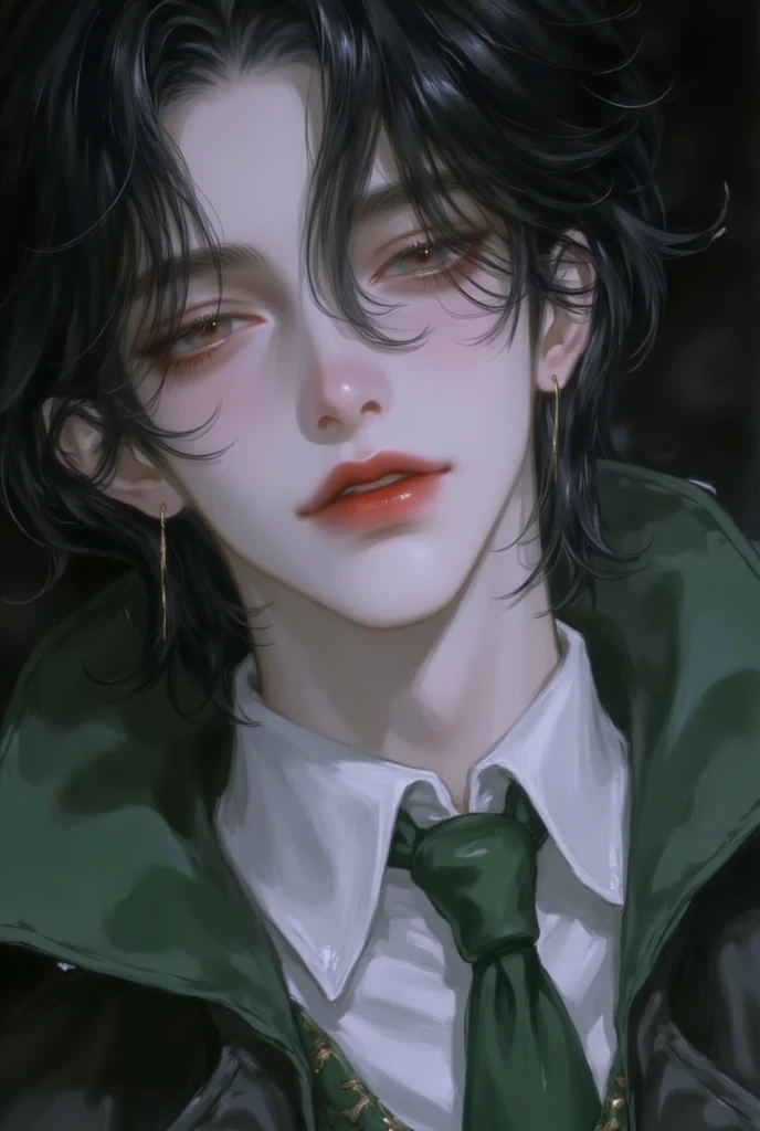  The Beautiful Darkness of One Person in the Tattered Anime Has Fallen
Bad Slytherin Boy、   midnight on a floating island、 Dark illustration 、20 years old、  Japan-Korea half、 smoothly drawn 、Gently drawn 、black short short hair、  Handsome and well-groomed ...