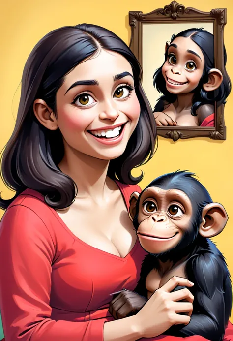  Mona Lisa the impossible chimpanzee sweet and friendly on the one hand. biting and mocking on the other hand ,  creating joy and discord at the same time . A Mona with two personalities  