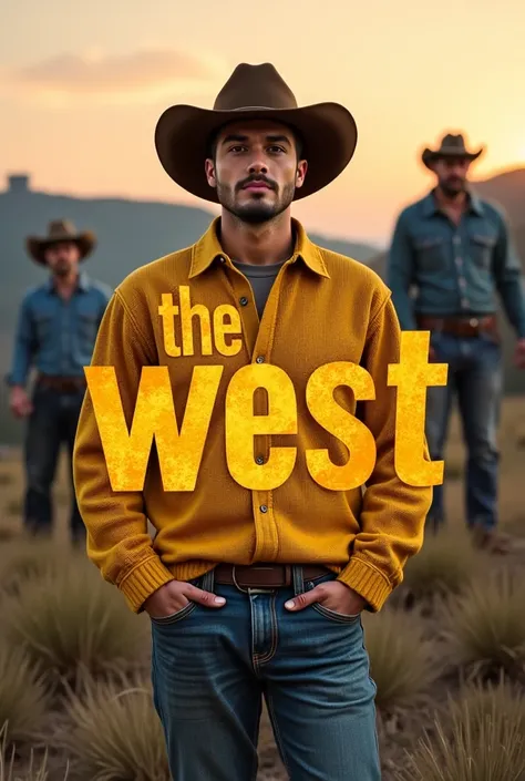 I want you to put the words “The West” over the person wearing a yellow sweater