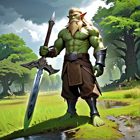 Masterpiece, HD, High resolution, high quality, best quality,High Details, Super Detailed. solo character alone, multiple views. fantasy art.
{{(A celtic-giant-male-warrior:(appearance: blue-skin. Long-shaggy-blonde-hair. Long-shaggy-blonde-beard. Barefoot...