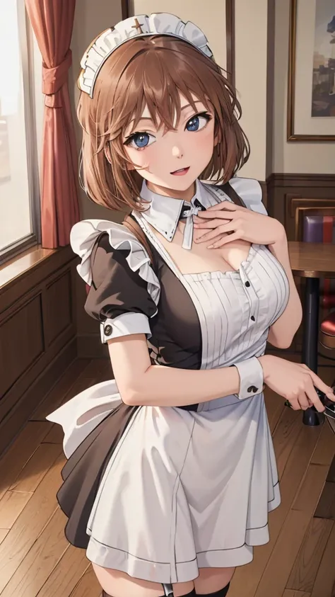 (masterpiece,  Hi-Res,  highest quality:1.3), professional artwork, 8k,  very detailed,((( maid clothes))),(((Cafe))),(( cowboy shot)),((())),(()),(()),(()),((())),((())),((())),