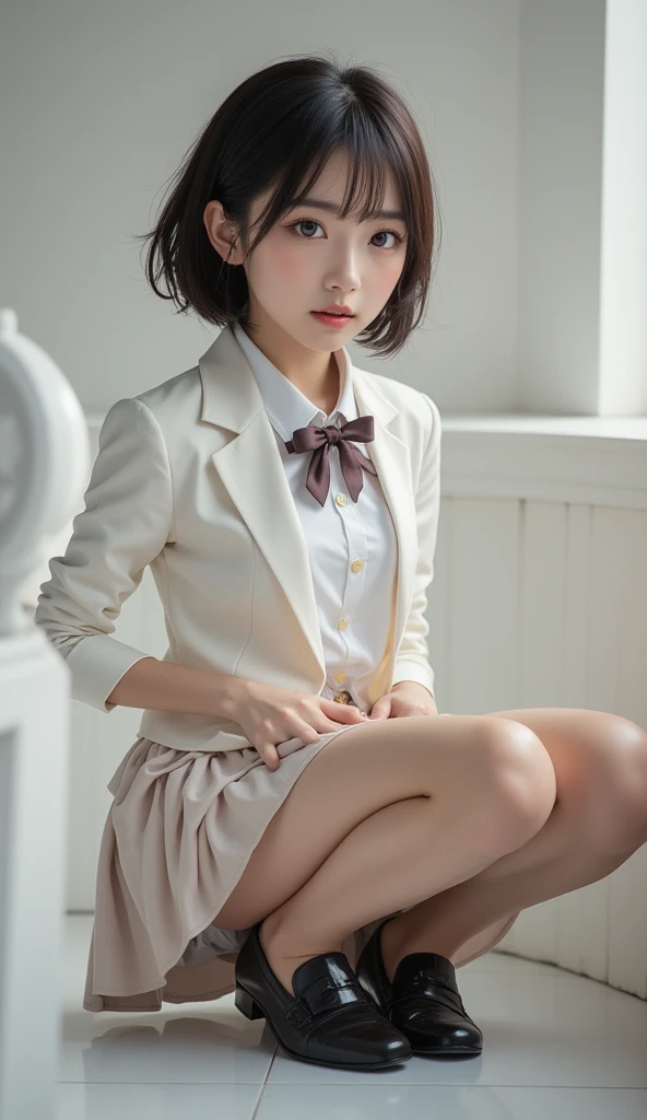 8k, ultra high resolution ,   highest quality,  masterpiece,rule of thirds,golden ratio, surreal, photos,  one woman,(  girl:1.3), cute, cute顔, Beautiful Eyes in Every Detail , 細かく Details, Mature Women, princess,full body,smile, black hair,Messy hair,ID p...