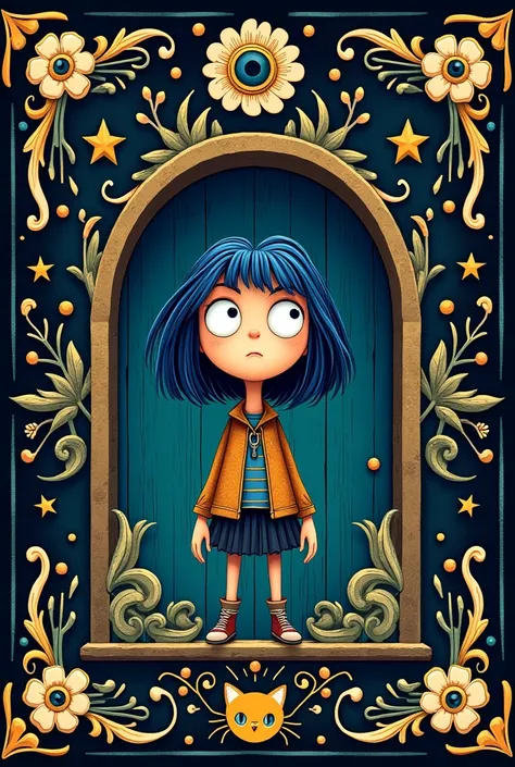 Create a label for Coraline's notebook and the Secret Door