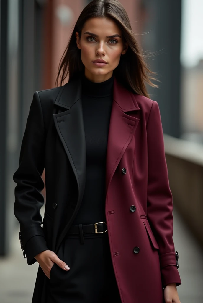 A black and wine red jacket 