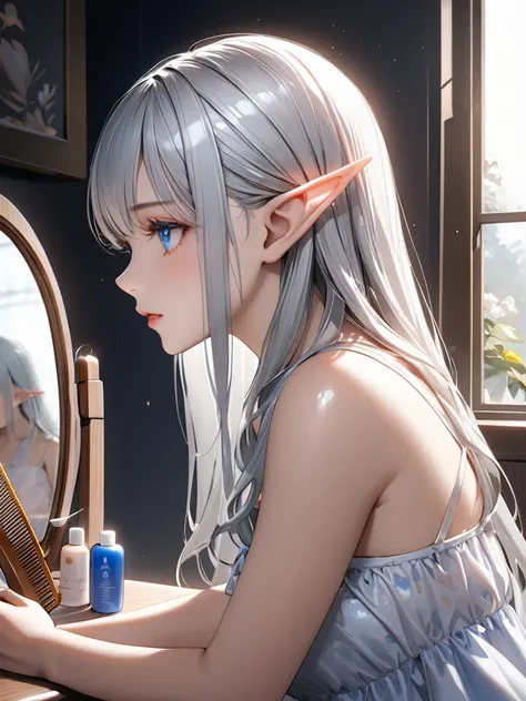 (masterpiece:1.15),best quality,best aestethic,(high resolusion:1.2),(ultra detailed 8k art:1.05), ultra-detailed face, beautiful detailed eyes,detailed hair texture,shiny skin,realistic glistening skin,perfect hand,detailed cloth texture,
break
1girl,(elf...