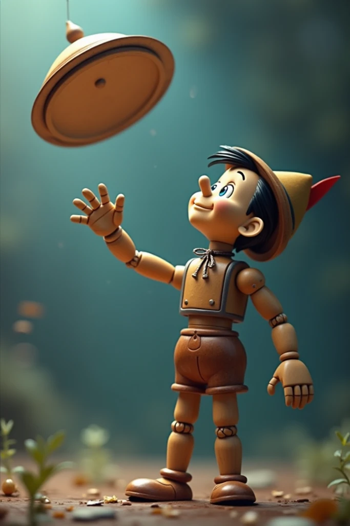 Pinocchio letting go of a lid
