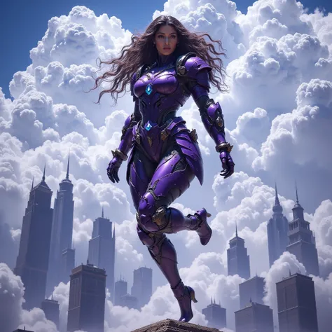 - Main Character, Beautiful "Middle Eastern" Woman, Long Curly Hair.

- Wearing a costume ("Full Sexy Armor"), a costume that embodies the form of "Abyss: Marvel", (Open Chest and Thigh Armor).
High-tech futuristic costume design.

- Sexy and Athletic body...