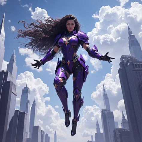 - Main Character, Beautiful "Middle Eastern" Woman, Long Curly Hair.

- Wearing a costume ("Full Sexy Armor"), a costume that embodies the form of "Abyss: Marvel", (Open Chest and Thigh Armor).
High-tech futuristic costume design.

- Sexy and Athletic body...