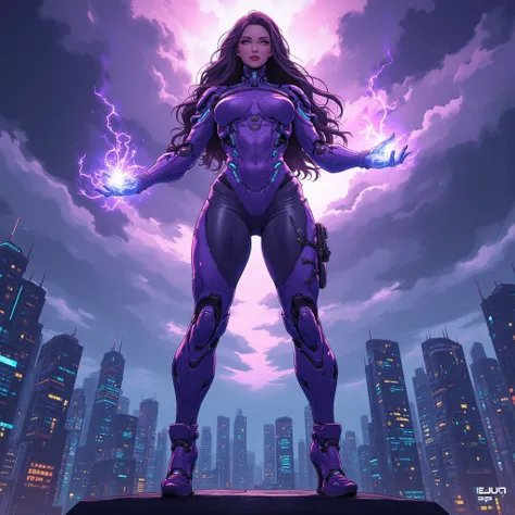 - Main Character, Beautiful "Middle Eastern" Woman, Long Curly Hair.

- Wearing a costume ("Full Sexy Armor"), a costume that embodies the form of "Abyss: Marvel", (Chest and Thigh Armor is open).
High-tech futuristic costume design.

- The chest and thigh...