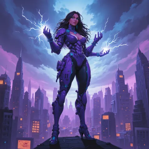 - Main Character, Beautiful "Middle Eastern" Woman, Long Curly Hair.

- Wearing a costume ("Full Sexy Armor"), a costume that embodies the form of "Abyss: Marvel", (Chest and Thigh Armor is open).
High-tech futuristic costume design.

- The chest and thigh...