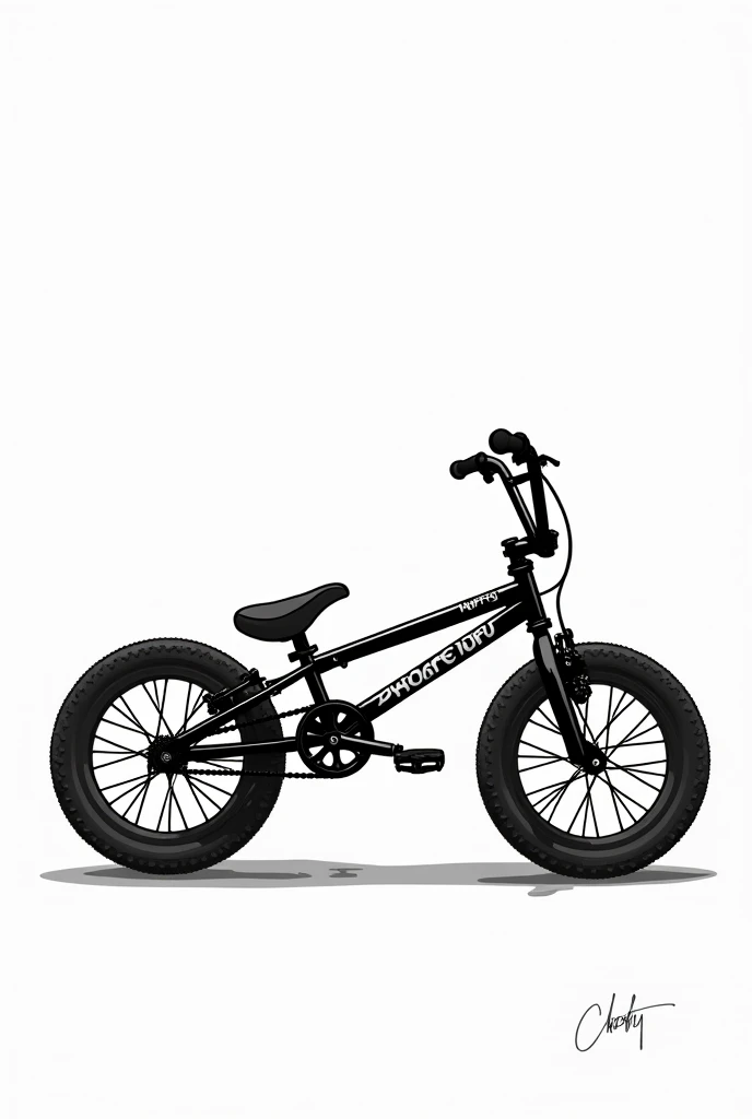 Draw a Huffy Boys Exist AL 20 BMX Bike in black and white