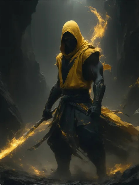 Mortal Kombat, Scorpion, fantasy background, high detail, masterpiece.