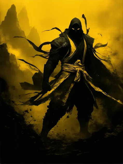 Mortal Kombat, Scorpion, fantasy background, high detail, masterpiece.