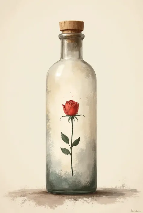 Design rosewater bottle label Based on Wabi Sabi architecture