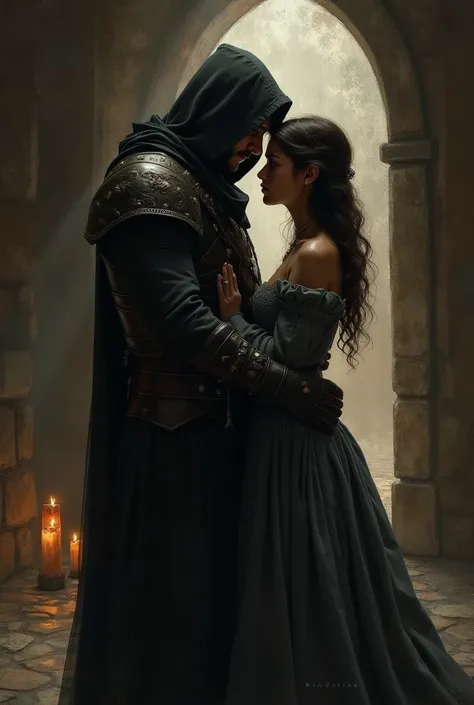 Medieval assassin with his wife 