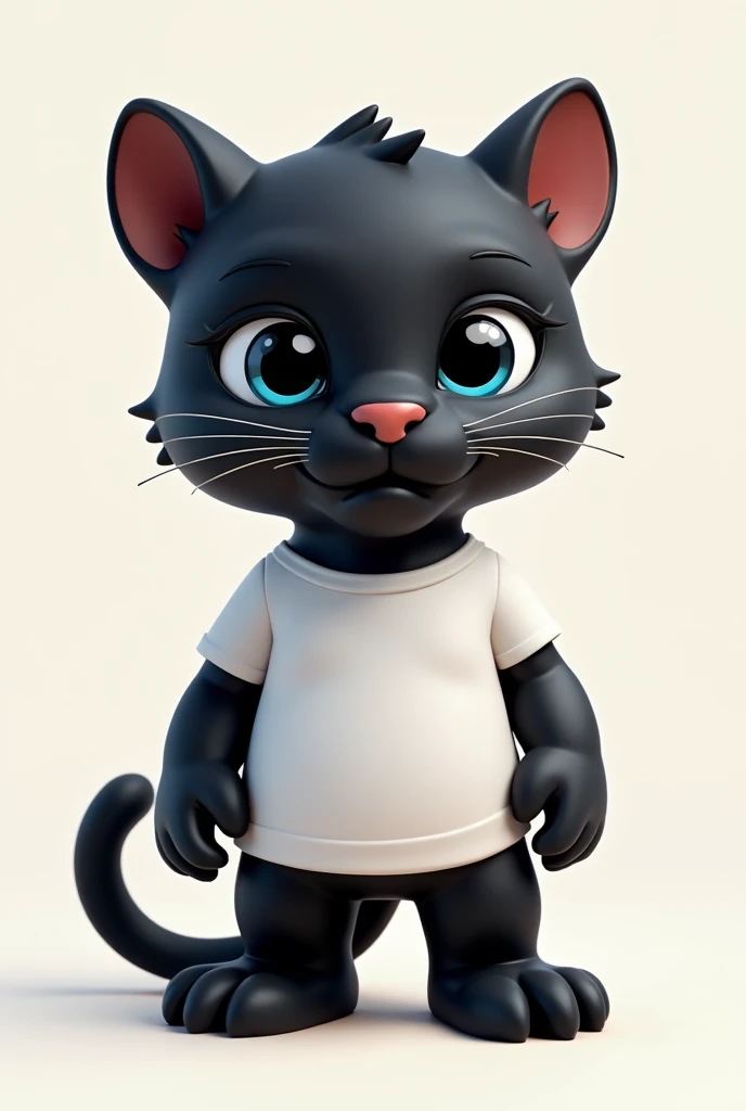 A cutest black panther mascot in small 3D that you can use for Instagram art vestindo uma camisa branca