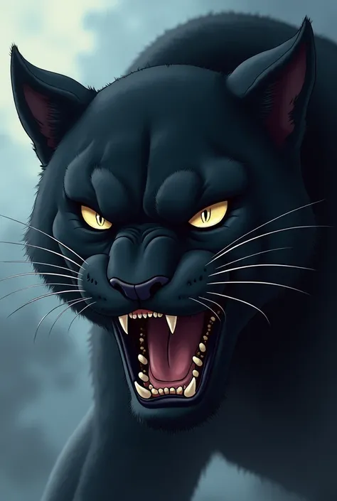 Where is the face of the panther in anime?