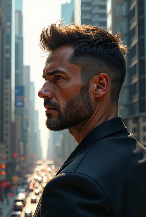 Profile picture of a man in a big city