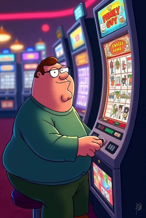 Petter Grifin playing slot with a Lacoste sweatshirt