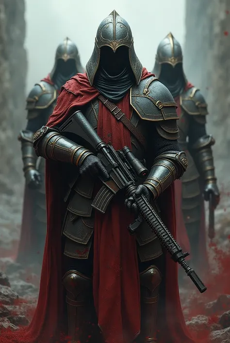 Bloodstained Templars with modern weapons that inspire fear in the hearts of their enemies 