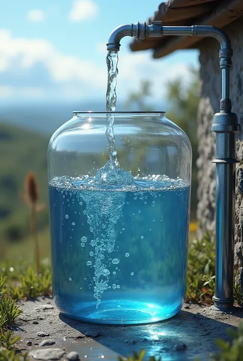 A water purification system where water enters from a depot then gets inside a tank. Solar panels are connected to the tank. The solar panels heat the water. The vapor the condenses into a storage water tank