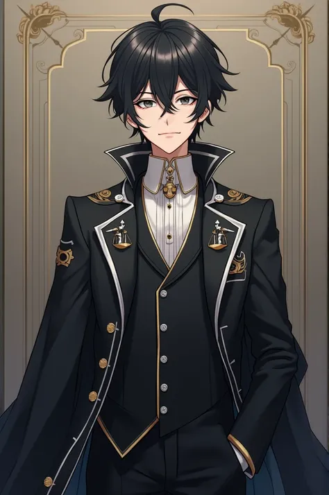  Haru is a young man of elegant and clean appearance ,  with an air of unwavering authority .  His hair is jet black ,  smooth and well-groomed ,  with some rebellious tufts falling on his forehead .  His eyes are sharp and of a bright color ,  reflecting ...