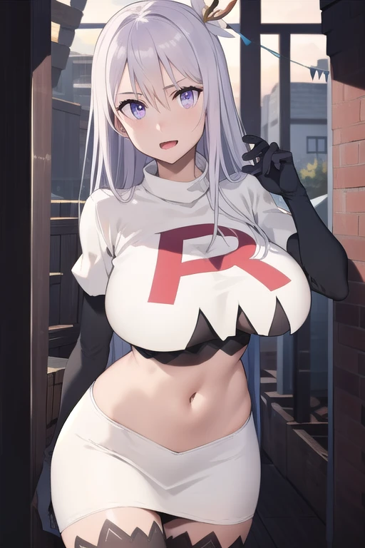 masterpiece, (best quality), 1woman,1girl ,reona,  silver hair, purple hair , long hair, purple eyes, ,sexy woman,hair between eyes ,jewelry, hair ornament,  vibrant colors ,natural lighting  ,RTX,  large breasts, beautiful, (detailed face:1.2), showcase, ...