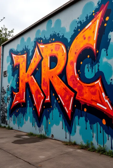 An image that has these graffiti letters in the middle with these letters KRC