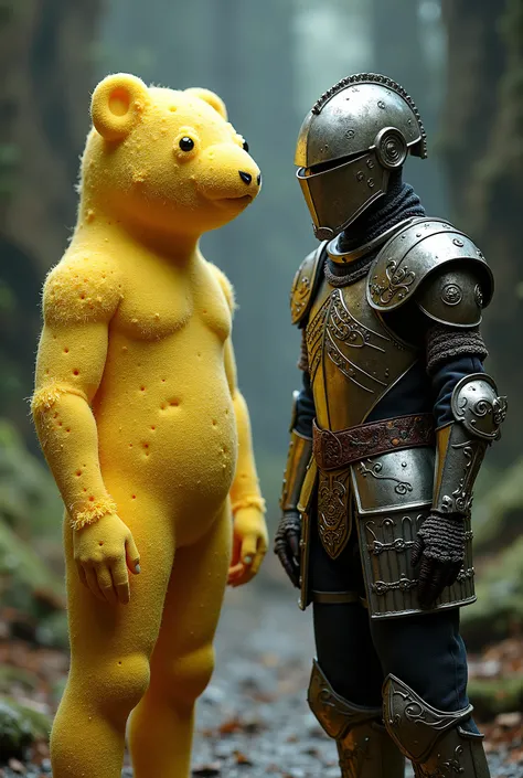 teenager dressed in sponge and teenager dressed in armor