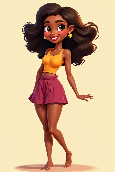 Full photo of brown skin lady animation