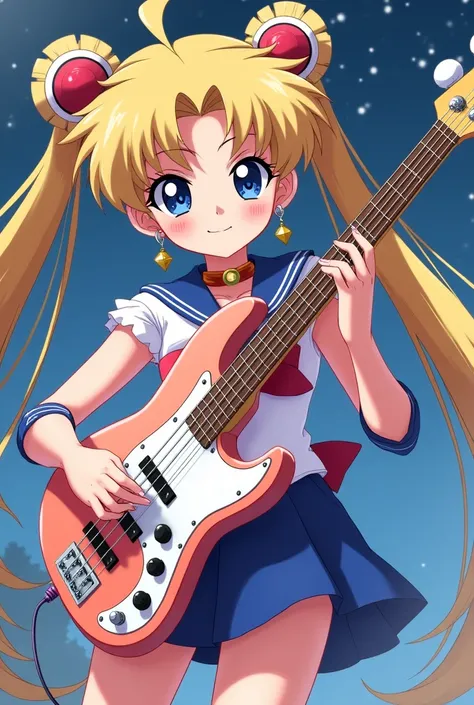 Usagi tsukino with an electric bass in a 2d version 