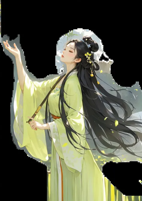 Ancient China, an ancient beauty in green dress, medieval clothing, ancient hair accessories, long black hair, standing posture,tmasterpiece，best qualtiy，8K，primitive：1.2，realisticlying：1.4，Grotesque，1 Role，Solo，ff Tifa，Most detailed，opens his eyes wide：1....