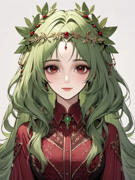 (extreamly delicate and beautiful:1.2), 8K,(masterpiece:1.0),(best_quality:1.0), 1 girl, and intricate detailing, Enlarged textures, and intricate detailing, finely eye and detailed face, and intricate detailing, green long hair, (sweet smiley), Perfect ey...