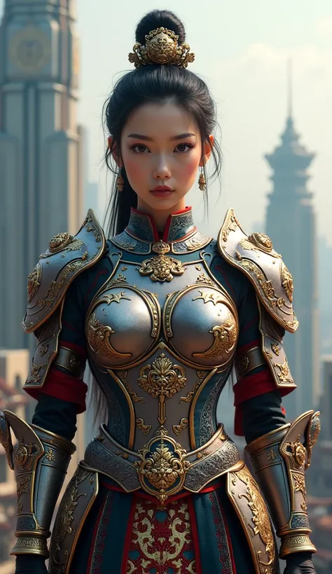 Chinese armored female mascot