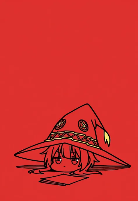  Masterpiece,  top quality,   is ridiculous,   safe
red theme , Paper cutting,   monochrome,   red background  ,  Line Art, , (Megumin)