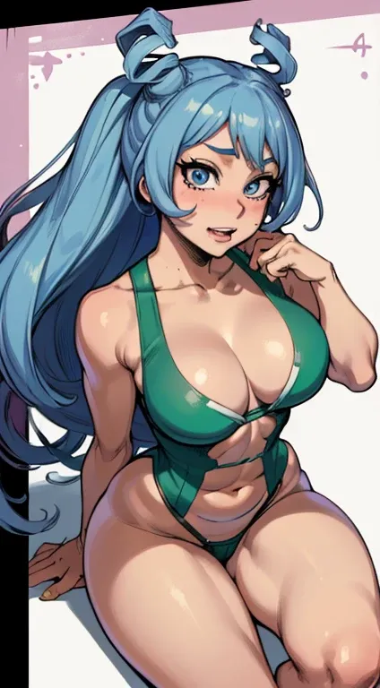 ( better quality:1.3), Nejire Hado by Boku no Hero , hide,  cleavage , seductive, ((naughty face)), sexy,  curvy body,  big butt, old , ( long hair),NSFW