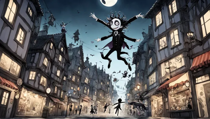     Tim Burton's Style、Around town、The person who is jumping 