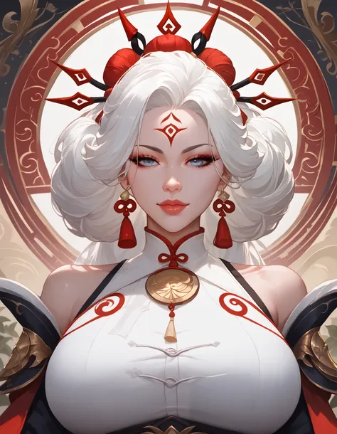 a close up of a woman with white hair and a white mask, beautiful character painting, guweiz, artwork in the style of guweiz, white haired deity, by Yang J, epic exquisite character art, stunning character art, by Fan Qi, by Wuzhun Shifan, guweiz on pixiv ...