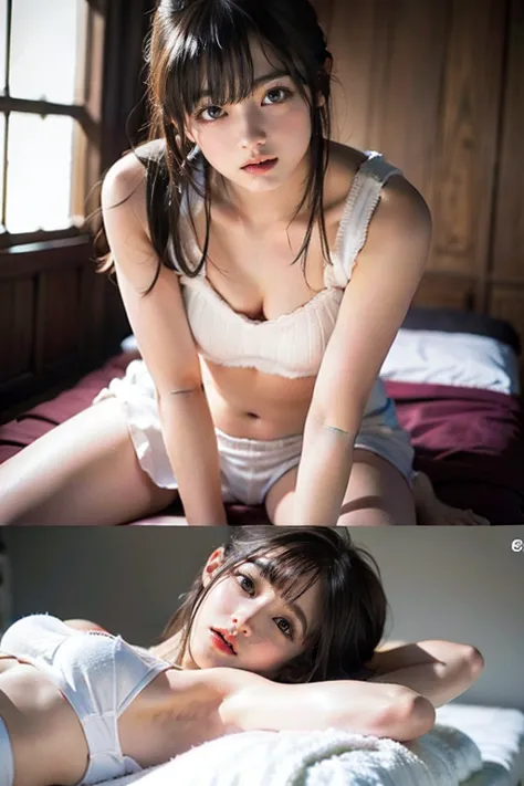 Man getting massage while lying down、Beautiful girl Hashimoto Kannani doing an oil massage on top of a man