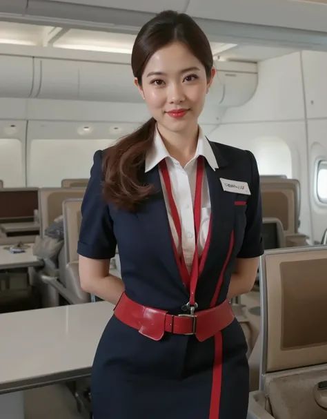 ((( Big Breasts Women))), JAL cabin attendant lady, japan airlines,  beautiful((Extremely busty ))A female flight attendant works on an airplane,  Big Breasts Women, beautiful, Alluring, sexy, ,,, (((large breasts:1.9), (huge breasts:1.9), (Uplifted and we...