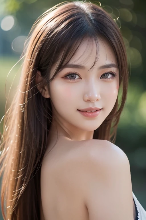 Pale cheek ,smile, detailed eyes, cowboy shooting, , ( ,),  stare at viewers,beautiful woman girl,( skin dimentation:1.2),  Shiny Skin,  best quality ,   ultra high definition , ( photorealistic:1.4),