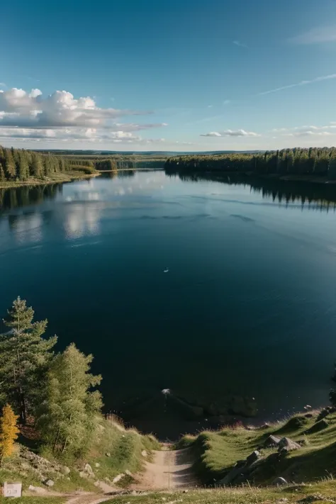 The visuals show beautiful views of Finland's vast lakes