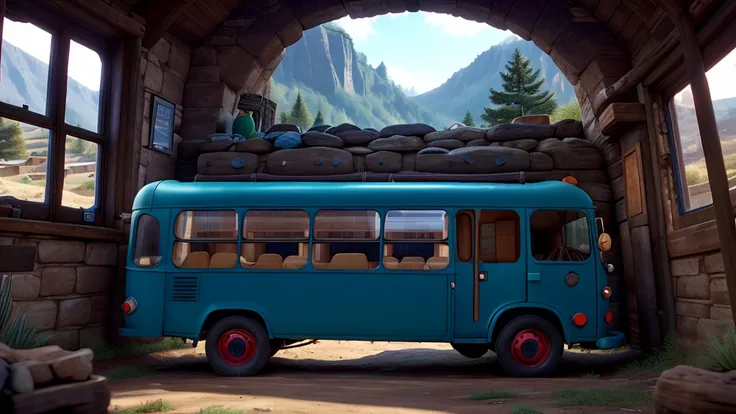 In a cozy town where the hills were steep,  
Lived a little blue bus, its dreams ran deep.  
Though small in size, its heart was grand,  
It longed to explore the wide, wide land.  