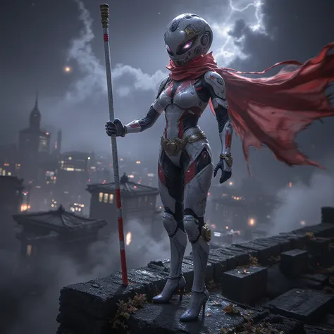 - Main Character, Beautiful Woman "Denmark",

- Wearing a costume ("Full Sexy Armor"), a costume that embodies the form of "kamen rider X", (Armor Chest and Thighs open).
Futuristic Costume Design, looks high-tech details.
There is a picture of the "RIDERS...