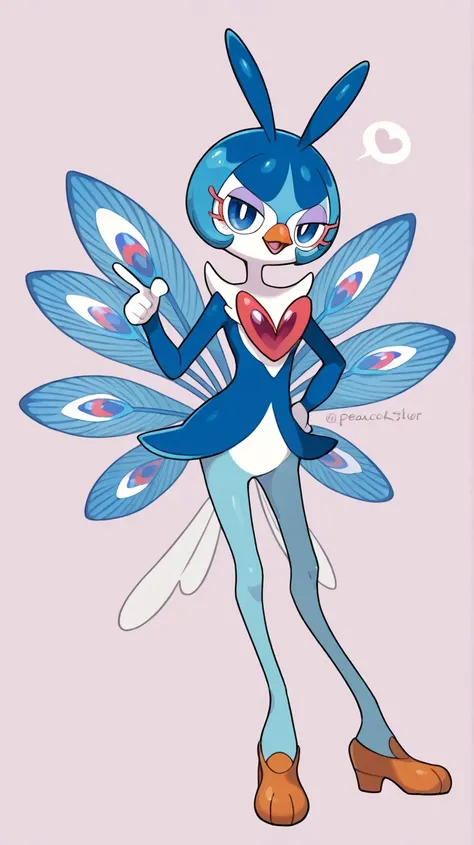 Female furry ager peacock pokemon style 