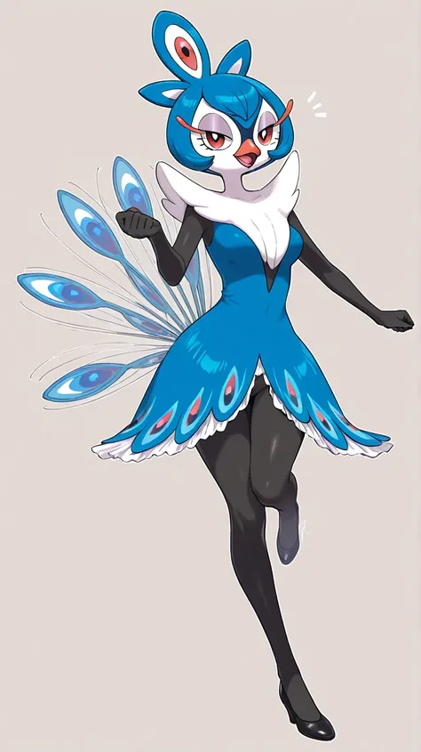 Female furry ager peacock pokemon style 