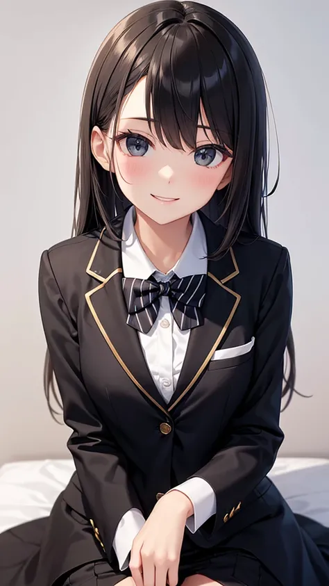 Sexy older sister in a black striped luxury suit　　 　　small bow tie 　　smile　  Hi-Res　  Hi-Res