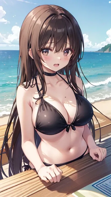 Kotegawayui,  Yui Kotegawa , Alone、 long brown hair ,, breaking looking at viewer, break ( Table Top:1.2), highest quality,  Hi-Res, Unity 8k ,  (  beautiful attention to detail :1.6),  very detailed face,    Exquisite CG  , ( Perfect Hands,  perfect anato...