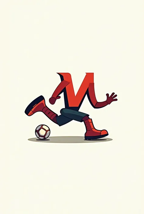 I want to design a logo for the letter “m” kicking a footballI 